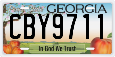 GA license plate CBY9711