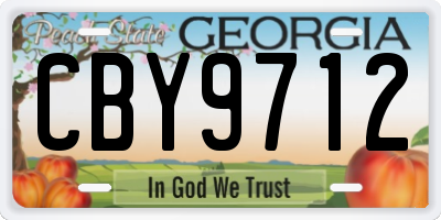 GA license plate CBY9712