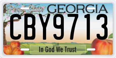 GA license plate CBY9713