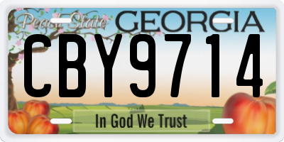 GA license plate CBY9714