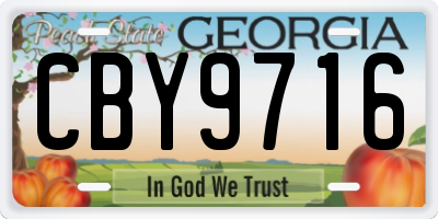GA license plate CBY9716