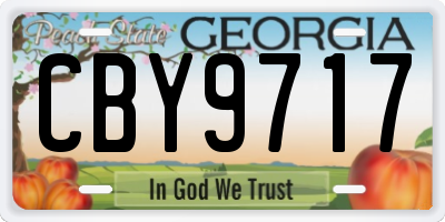 GA license plate CBY9717