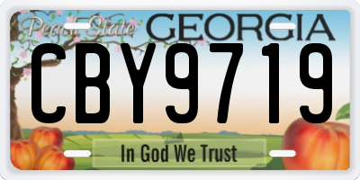 GA license plate CBY9719