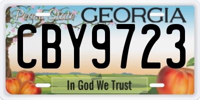 GA license plate CBY9723