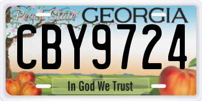 GA license plate CBY9724