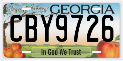 GA license plate CBY9726