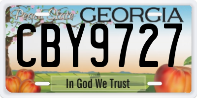 GA license plate CBY9727