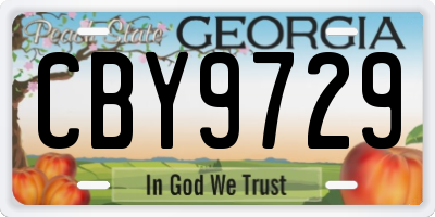 GA license plate CBY9729