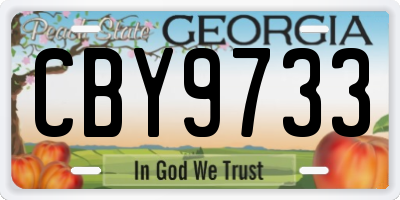 GA license plate CBY9733