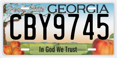 GA license plate CBY9745