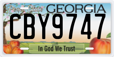 GA license plate CBY9747