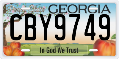 GA license plate CBY9749