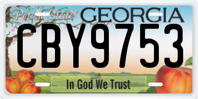 GA license plate CBY9753