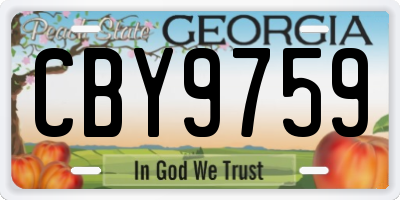 GA license plate CBY9759