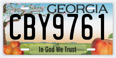 GA license plate CBY9761