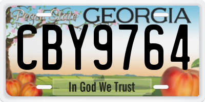 GA license plate CBY9764