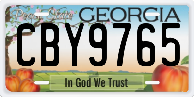 GA license plate CBY9765
