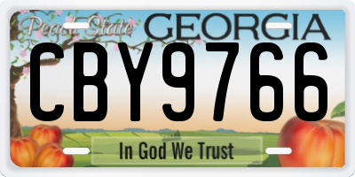 GA license plate CBY9766