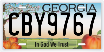 GA license plate CBY9767
