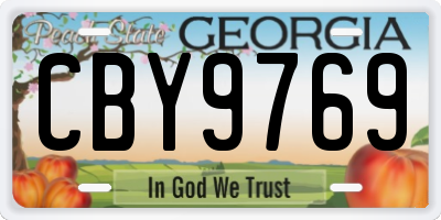 GA license plate CBY9769
