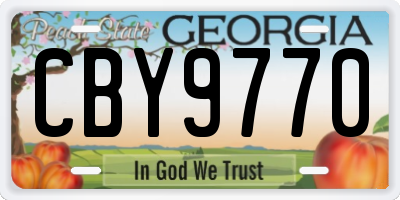 GA license plate CBY9770