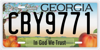 GA license plate CBY9771
