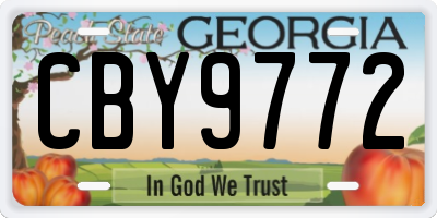 GA license plate CBY9772