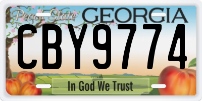 GA license plate CBY9774