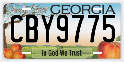 GA license plate CBY9775