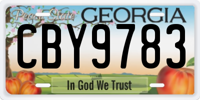 GA license plate CBY9783