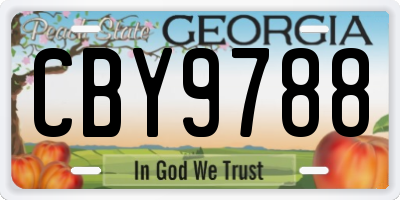 GA license plate CBY9788