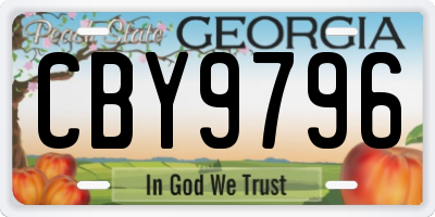 GA license plate CBY9796