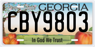 GA license plate CBY9803