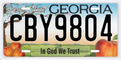 GA license plate CBY9804