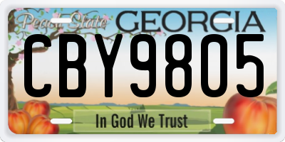 GA license plate CBY9805