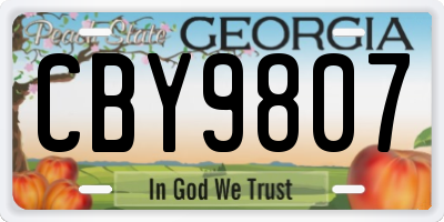 GA license plate CBY9807