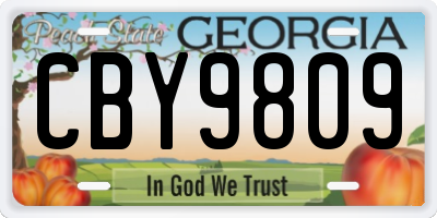 GA license plate CBY9809
