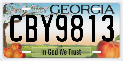 GA license plate CBY9813