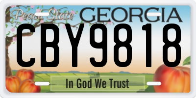 GA license plate CBY9818