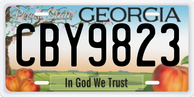 GA license plate CBY9823