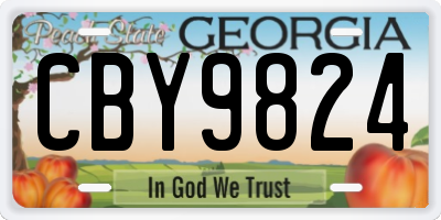 GA license plate CBY9824