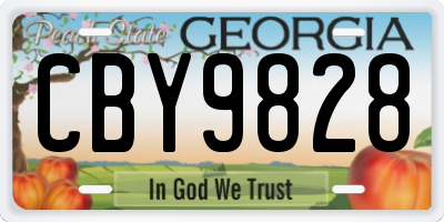 GA license plate CBY9828