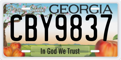 GA license plate CBY9837