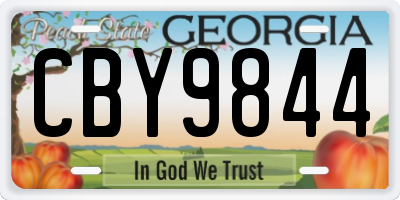 GA license plate CBY9844