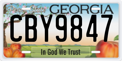GA license plate CBY9847