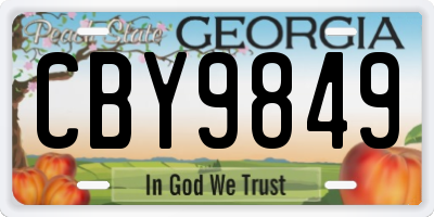 GA license plate CBY9849
