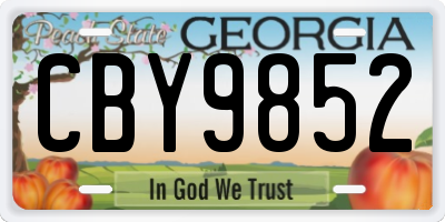 GA license plate CBY9852