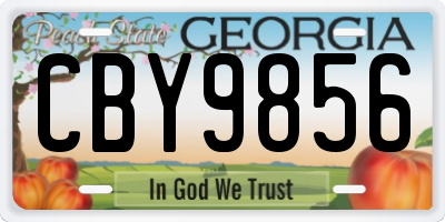 GA license plate CBY9856