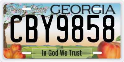 GA license plate CBY9858