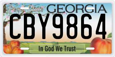 GA license plate CBY9864